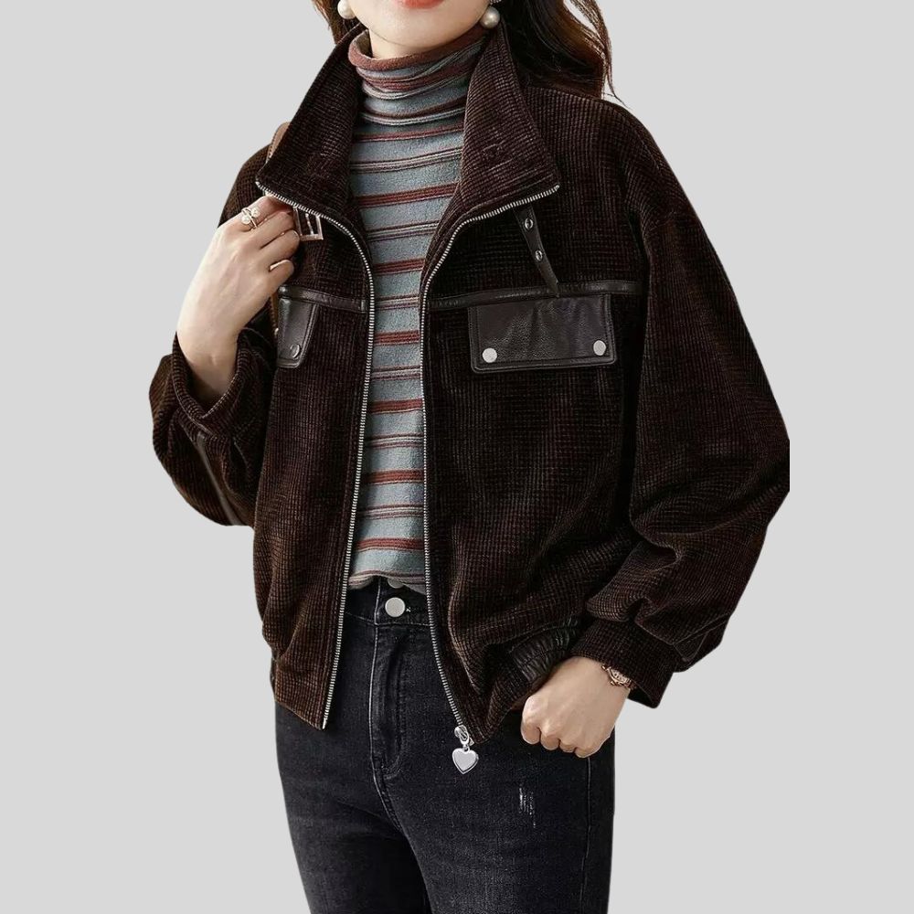 Womens Vintage Leather Jacket – Stylish Throwback Design