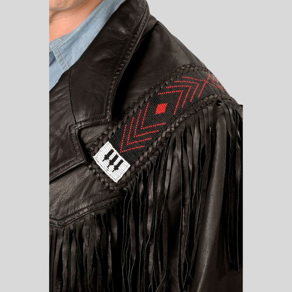 Stylish Mens Western Jacket – Iconic Fringe Detailing