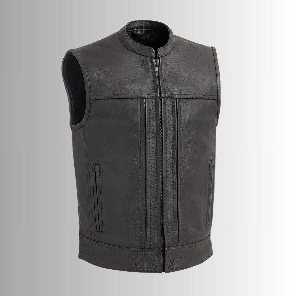 Leather Motorcycle Vest for Men – Bold Design and Comfort