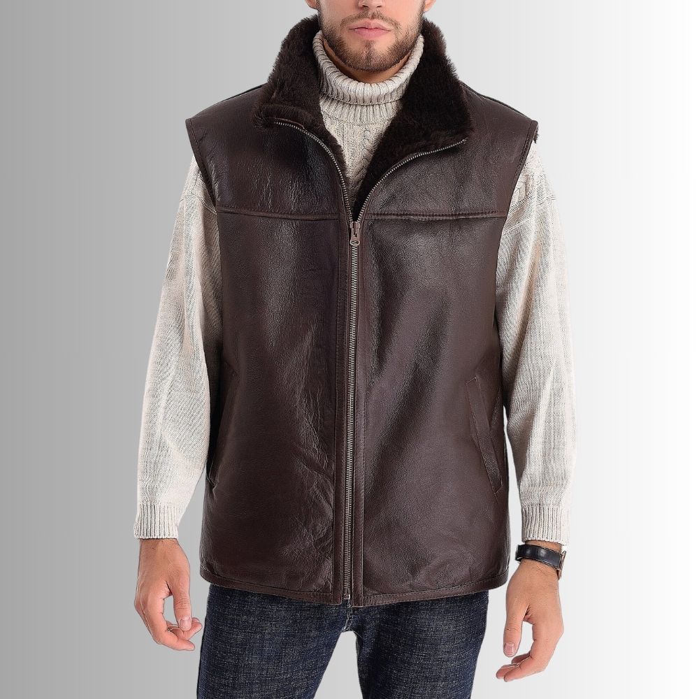 Genuine Leather Vest for Men - Sleek and Stylish