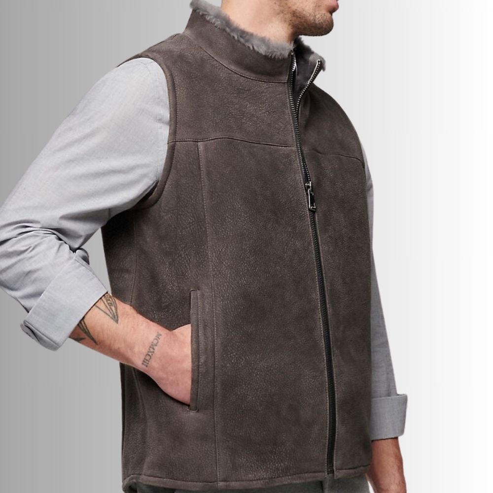 Mens Authentic Western Leather Vest – Durable and Stylish