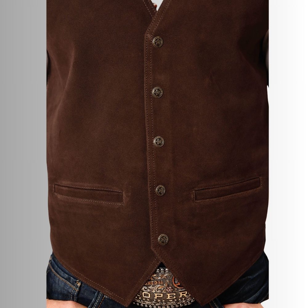 Mens Premium Leather Vest – Classic Western Style