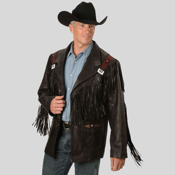 Stylish Mens Western Jacket – Iconic Fringe Detailing