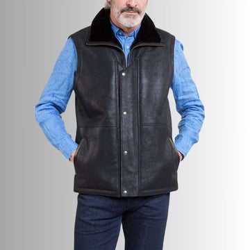 Mens Classic Leather Western Vest – Premium Craftsmanship