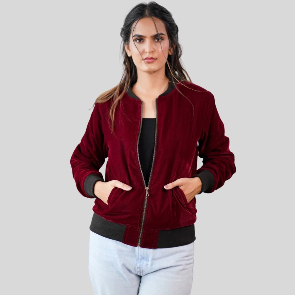 Womens Leather Bomber Jacket – Stylish and Timeless Design