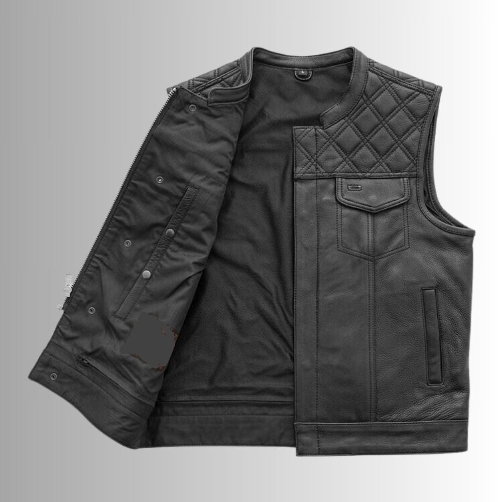 Motorcycle Leather Vest for Men – Ultimate Protection and Style