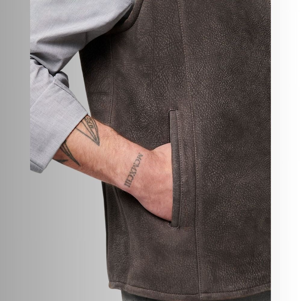 Mens Authentic Western Leather Vest – Durable and Stylish