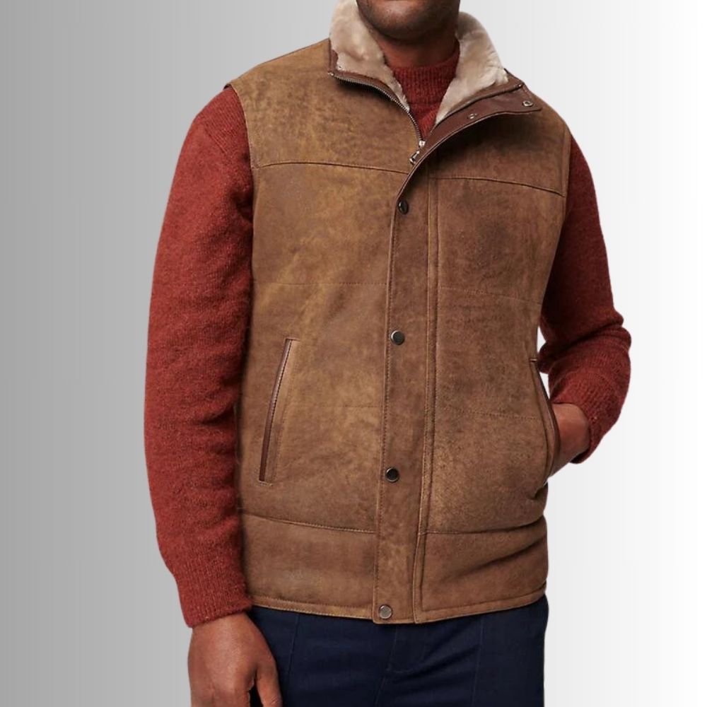 Mens Western-Inspired Leather Vest – Bold and Versatile