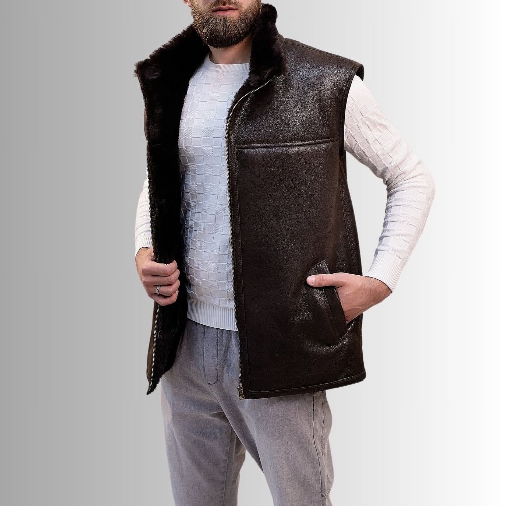 Genuine Leather Vest for Men - Sleek and Stylish