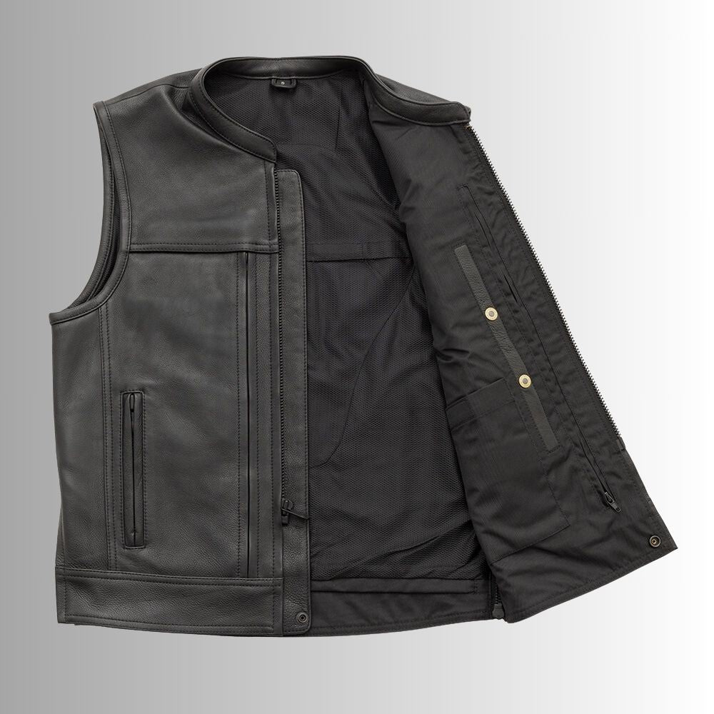 Leather Motorcycle Vest for Men – Bold Design and Comfort