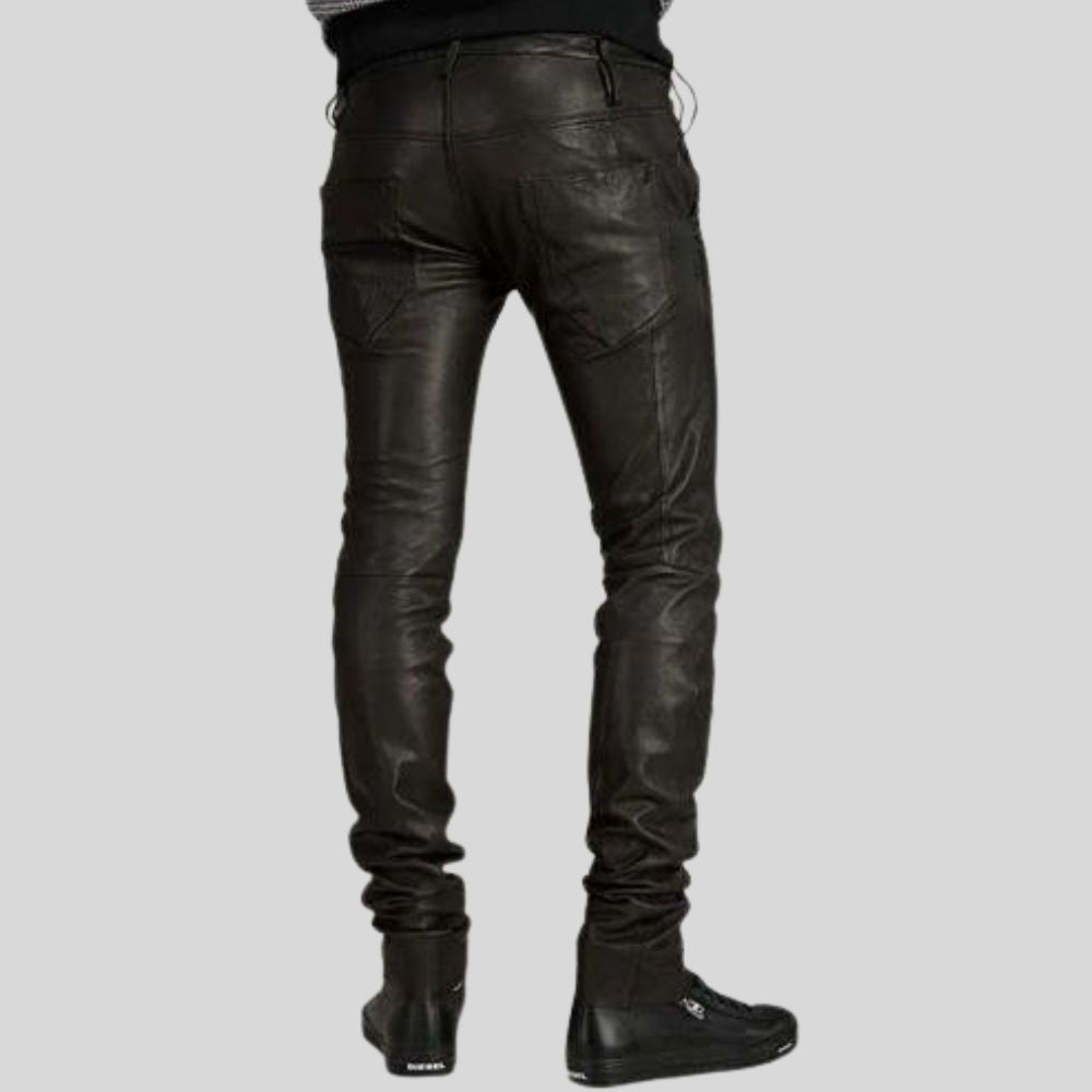 Mens Black Leather Pants – Slim and Comfortable