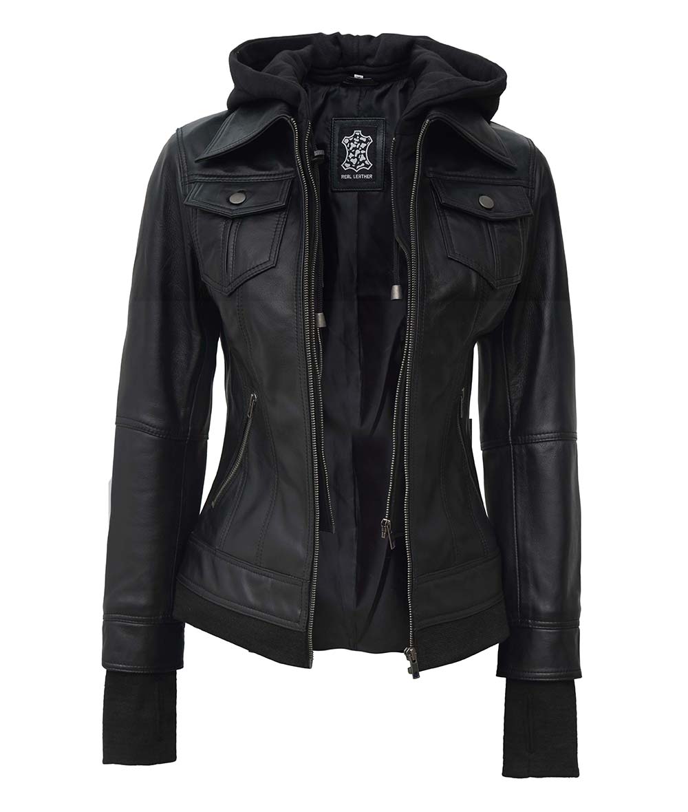 Fashionable Womens Bomber Leather Jacket – Iconic and Sleek