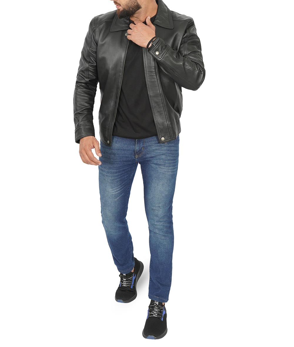 Mens Premium Leather Shirt – Classic Elegance & Modern Fit