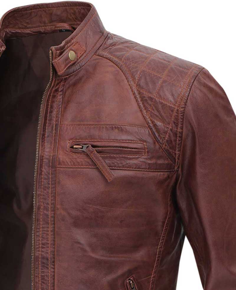 Stylish Quilted Leather Jacket for Men – Rugged Moto Appeal