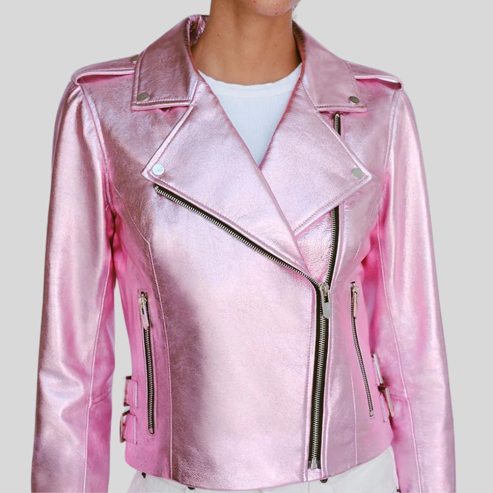 Premium Crop Leather Jacket – Trendy Women's Cropped Biker Style