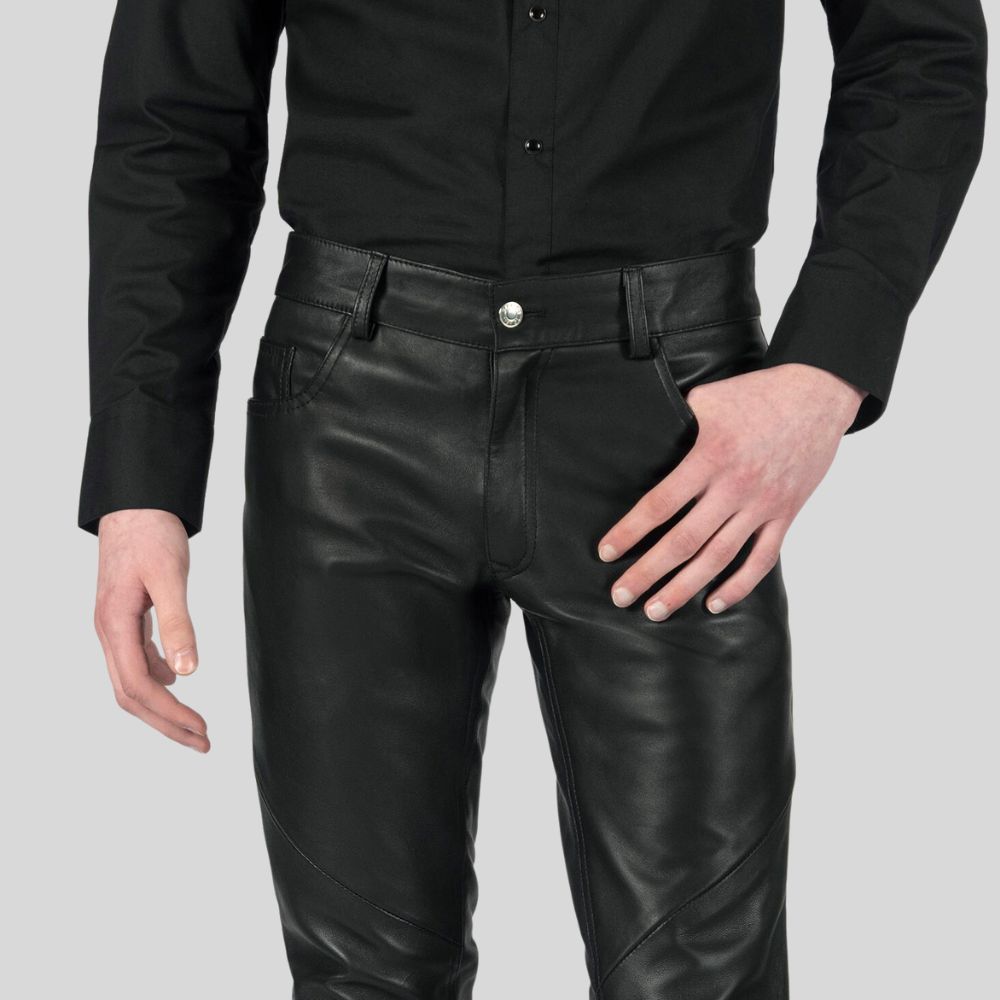 Slim Fit Leather Pants for Men – Bold and Durable