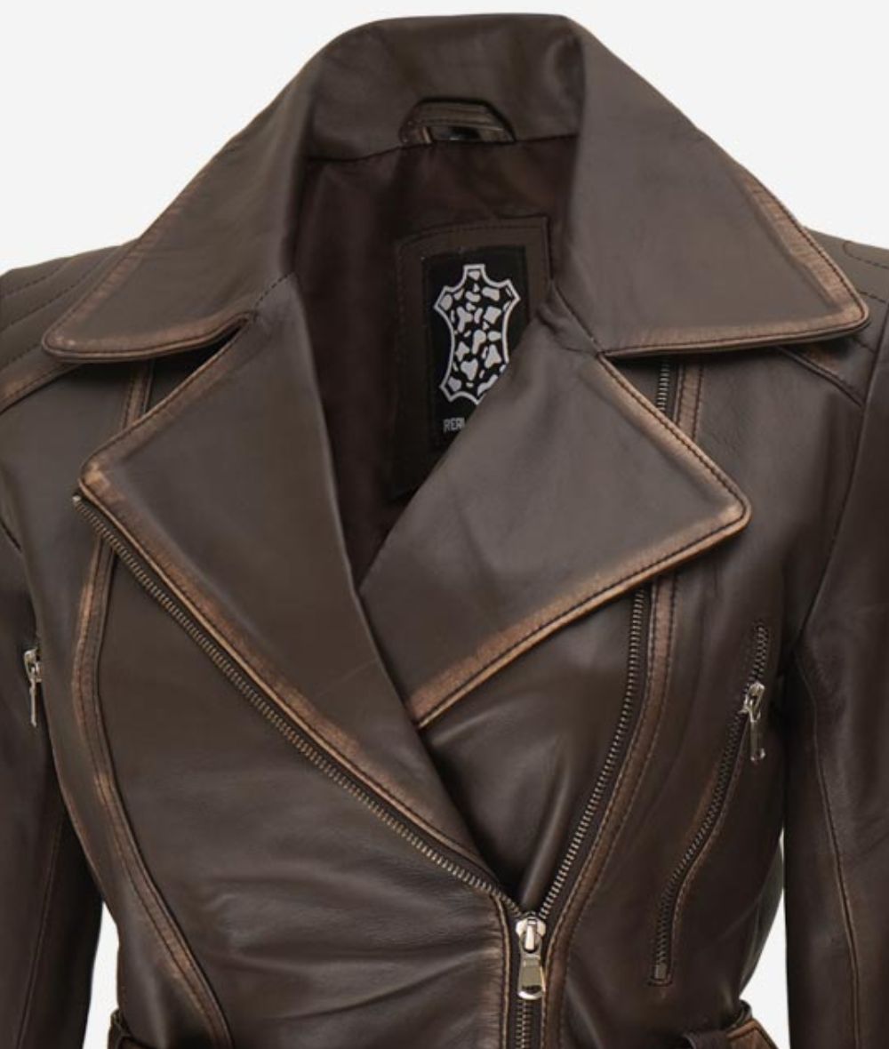 Womens Leather Moto Jacket – Sleek Silhouette