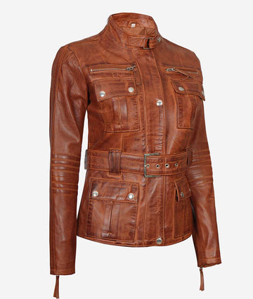 Womens Black Leather Moto Jacket – Sleek and Modern