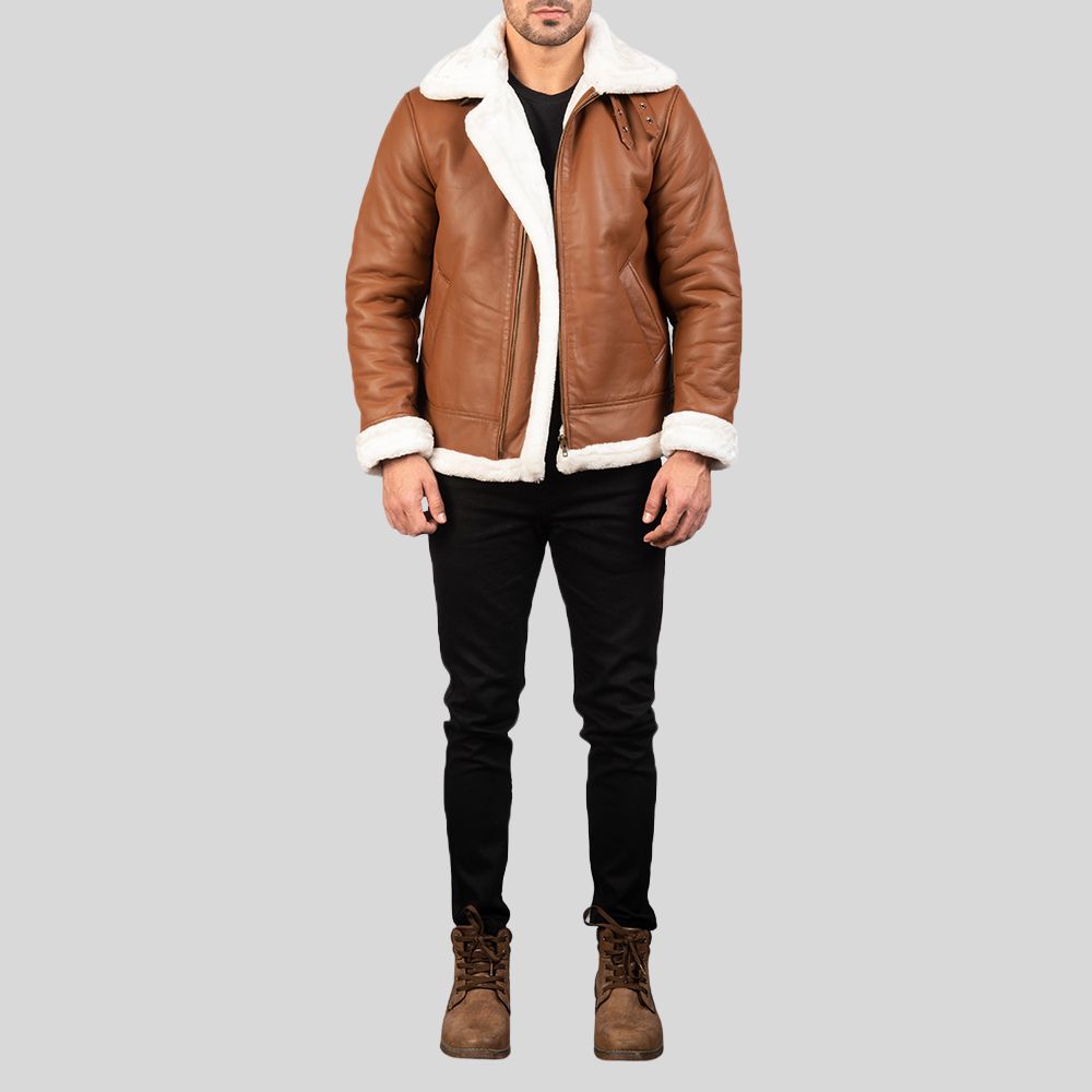 Bomber Leather Jacket with Shearling Lining - A Winter Must-Have