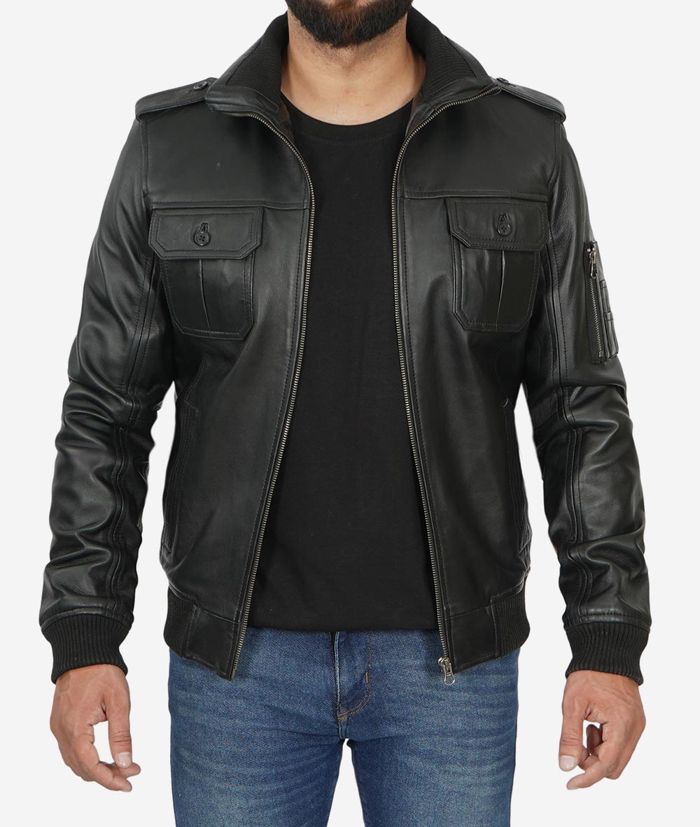 Mens Vintage Leather Jacket – Distressed and Timeless Elegance