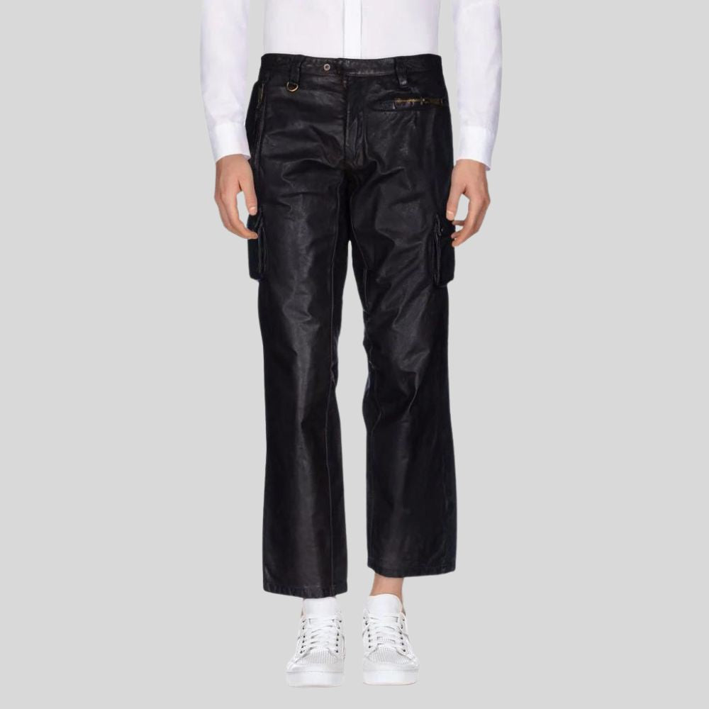 Genuine Leather Pants for Men – Loose Fit Fashion