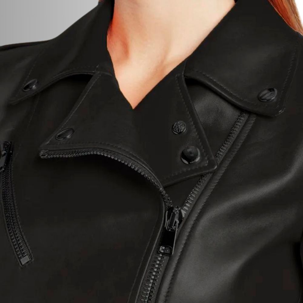 Stylish Crop Leather Jacket for Women – Perfect for Any Season