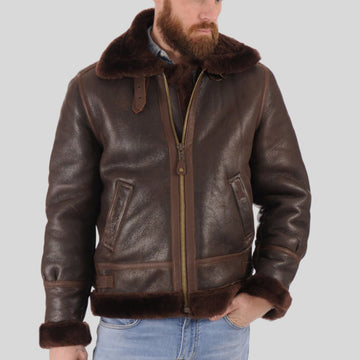 Shearling Bomber Leather Jacket - Classic Style Meets Modern Warmth