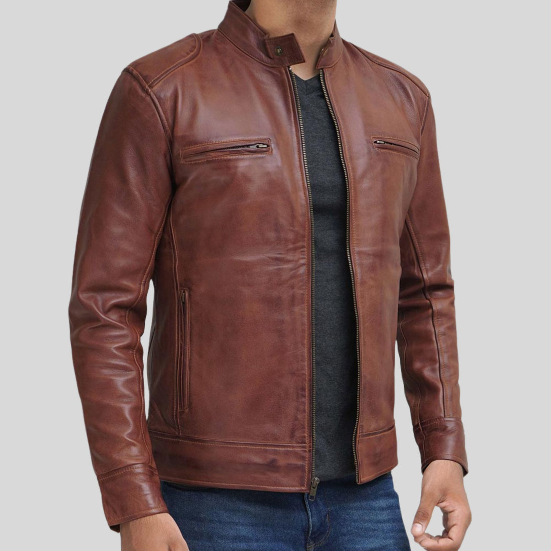 Mens Sleek Leather Motorcycle Jacket – Enhance Your Riding Experience