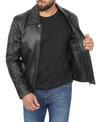 Mens Premium Leather Shirt – Classic Elegance & Modern Fit