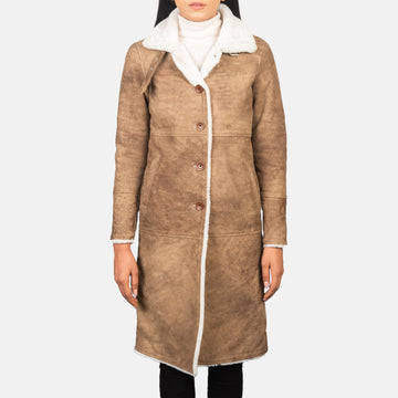Premium Leather Shearling Womens Jacket – Cozy and Trendy