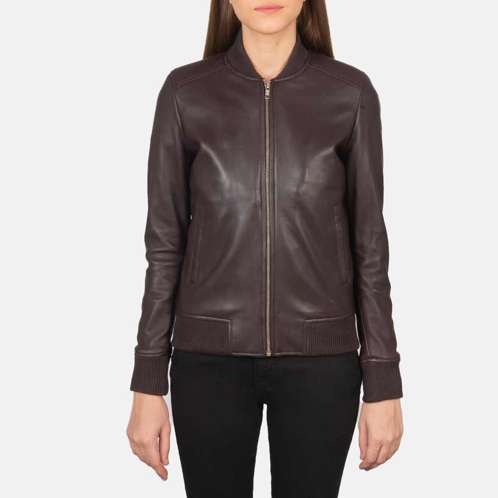 Trendy Womens Leather Bomber Jacket – Perfect for Any Season