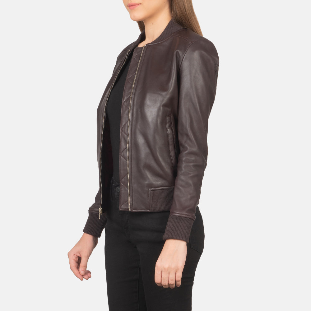 Trendy Womens Leather Bomber Jacket – Perfect for Any Season