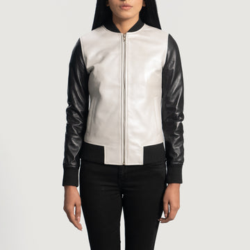 Stylish Womens Bomber Leather Jacket – Statement Piece