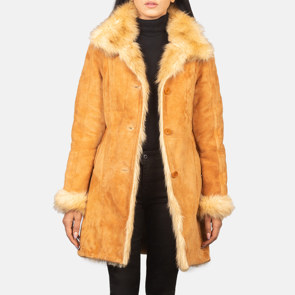 Vintage-Inspired Womens Shearling Jacket – Leather and Shearling Blend