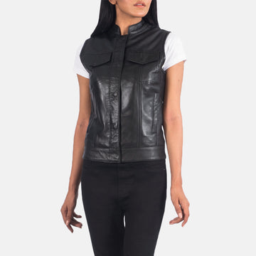 Womens Premium Leather Vest – Stylish Motorcycle Essential