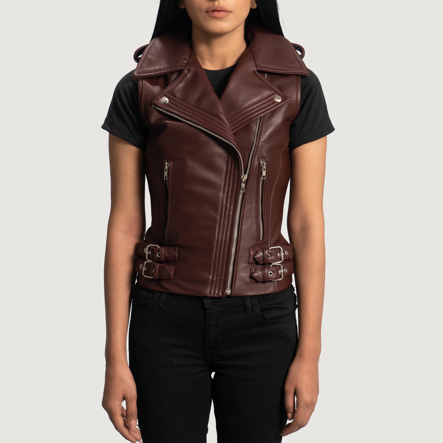 Elegant Leather Vest for Women – Ideal for Biker Chic & Everyday Style