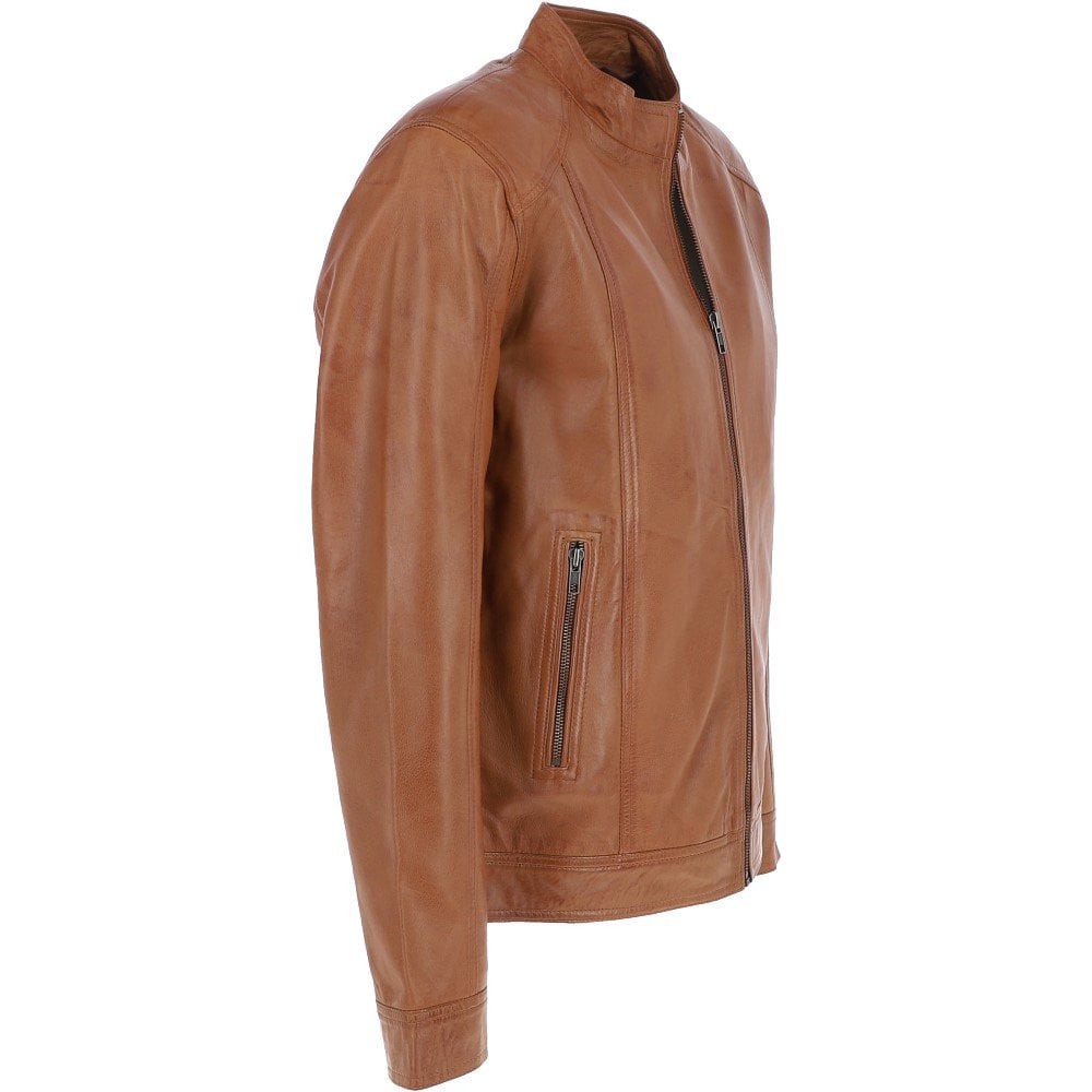 Mens Retro Leather Motorcycle Jacket – Durable Biker Essential