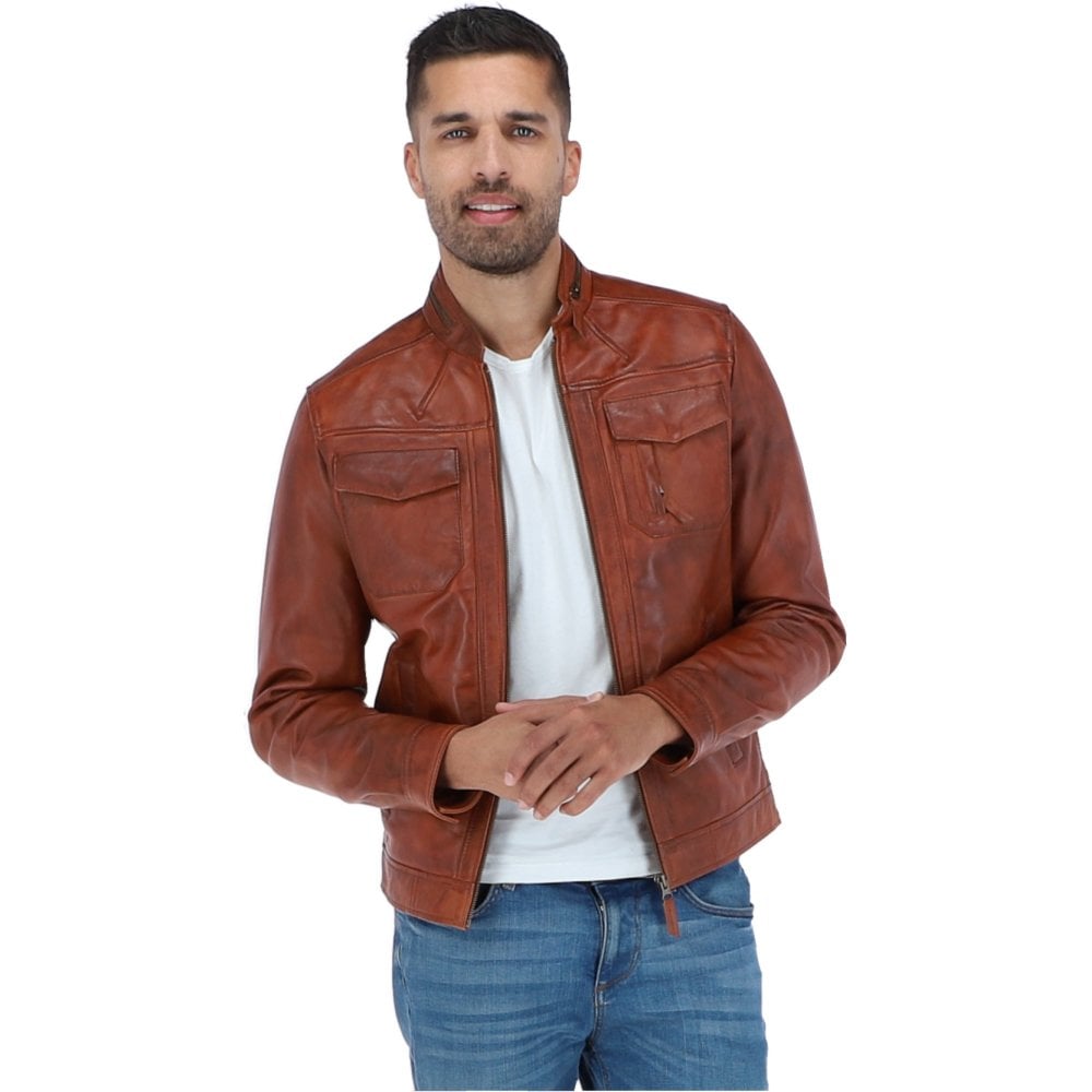 Mens Authentic Leather Biker Jacket – Perfect for Riding