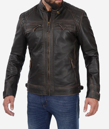 Mens Quilted Leather Moto Jacket – Ultimate Style & Comfort