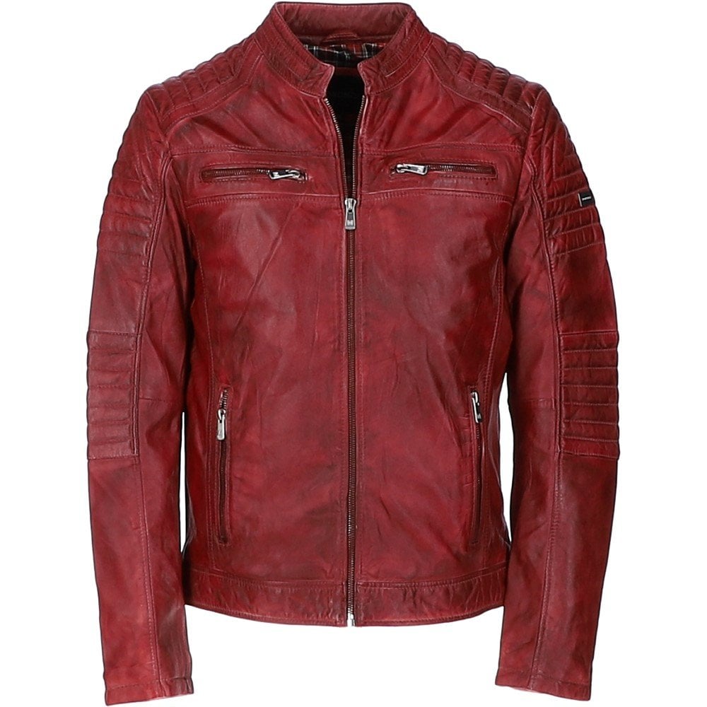 Mens Rugged Leather Motorcycle Jacket – Built for Adventure