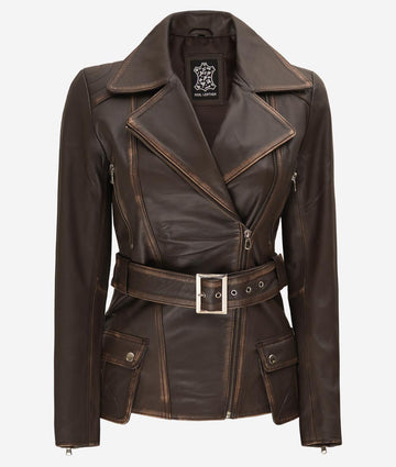 Womens Leather Moto Jacket – Sleek Silhouette