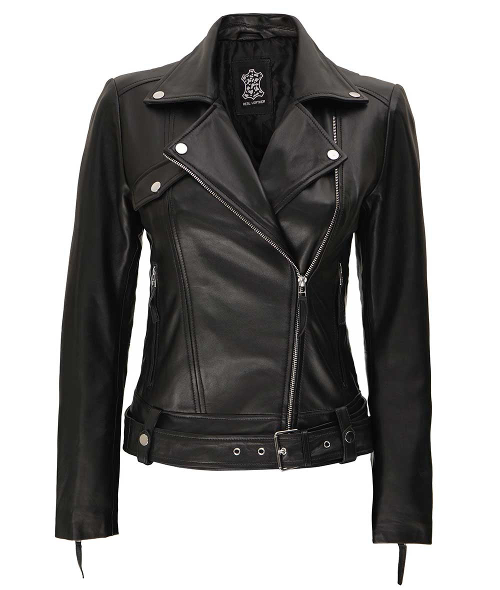 Feminine Crop Leather Jacket – Sleek and Sophisticated Design